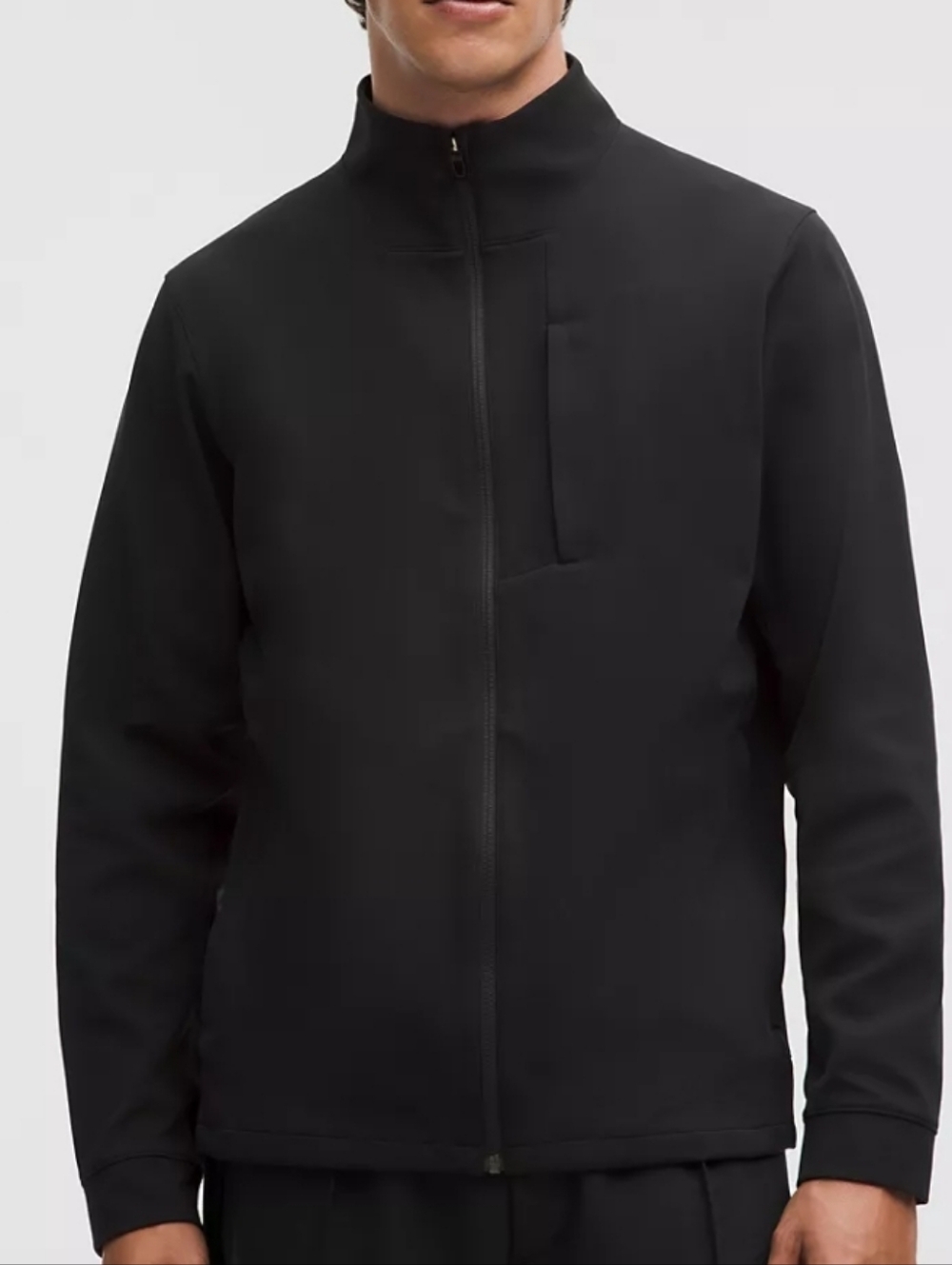 Lululemon Men's Sojourn Jacket L Black Full Zip Mock Neck Activewear Athleisure